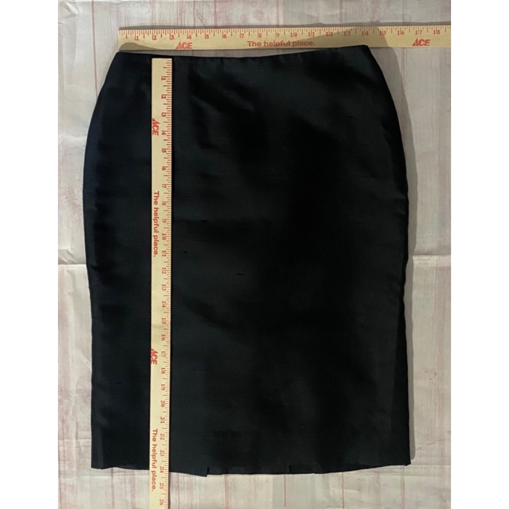 CARLISLE‎ Silk Skirt size 4 Pencil Straight Black Textured lined VTG - Picture 10 of 14